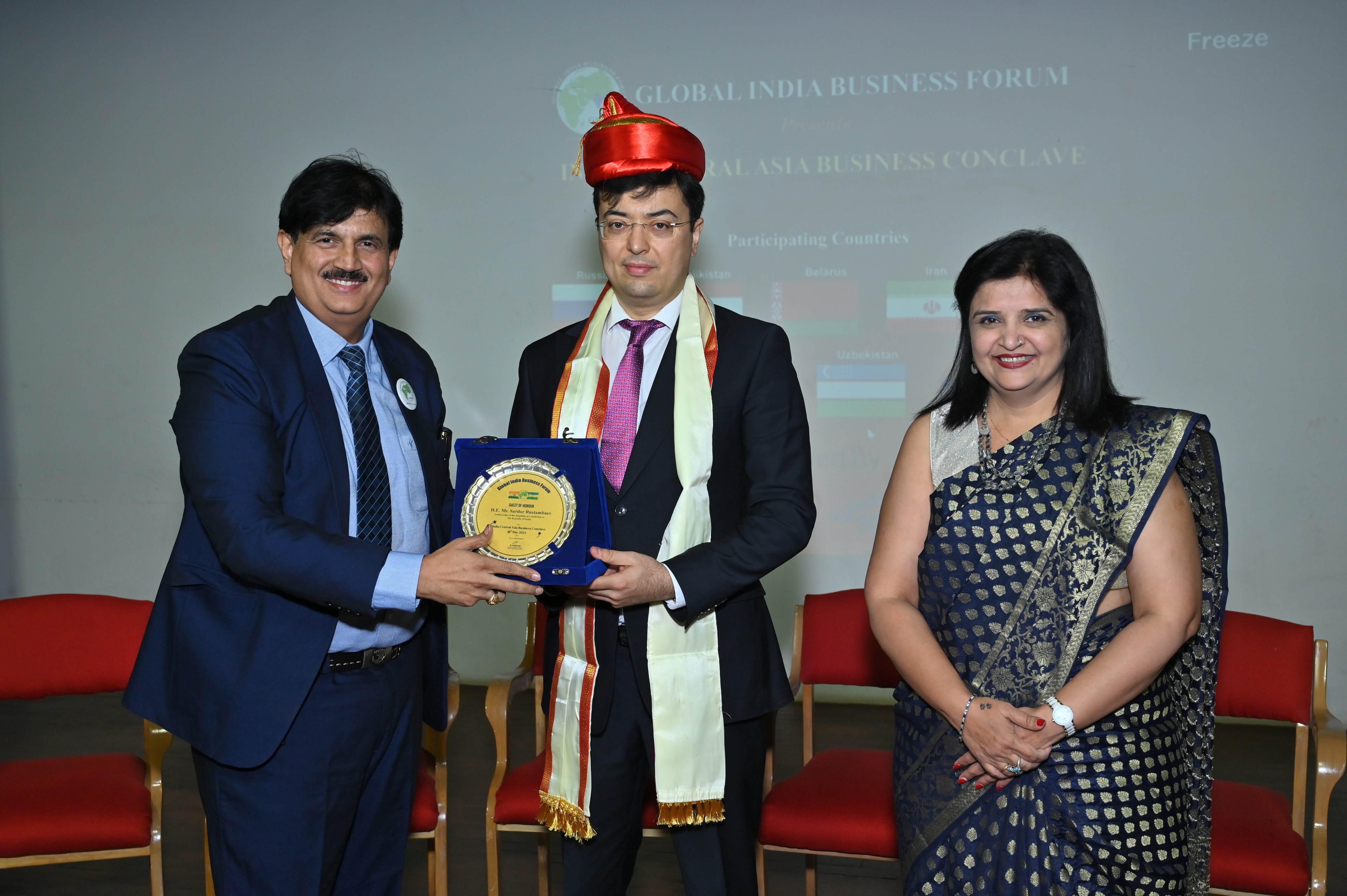 Panel of international delegates at the India–Central Asia Business Conclave