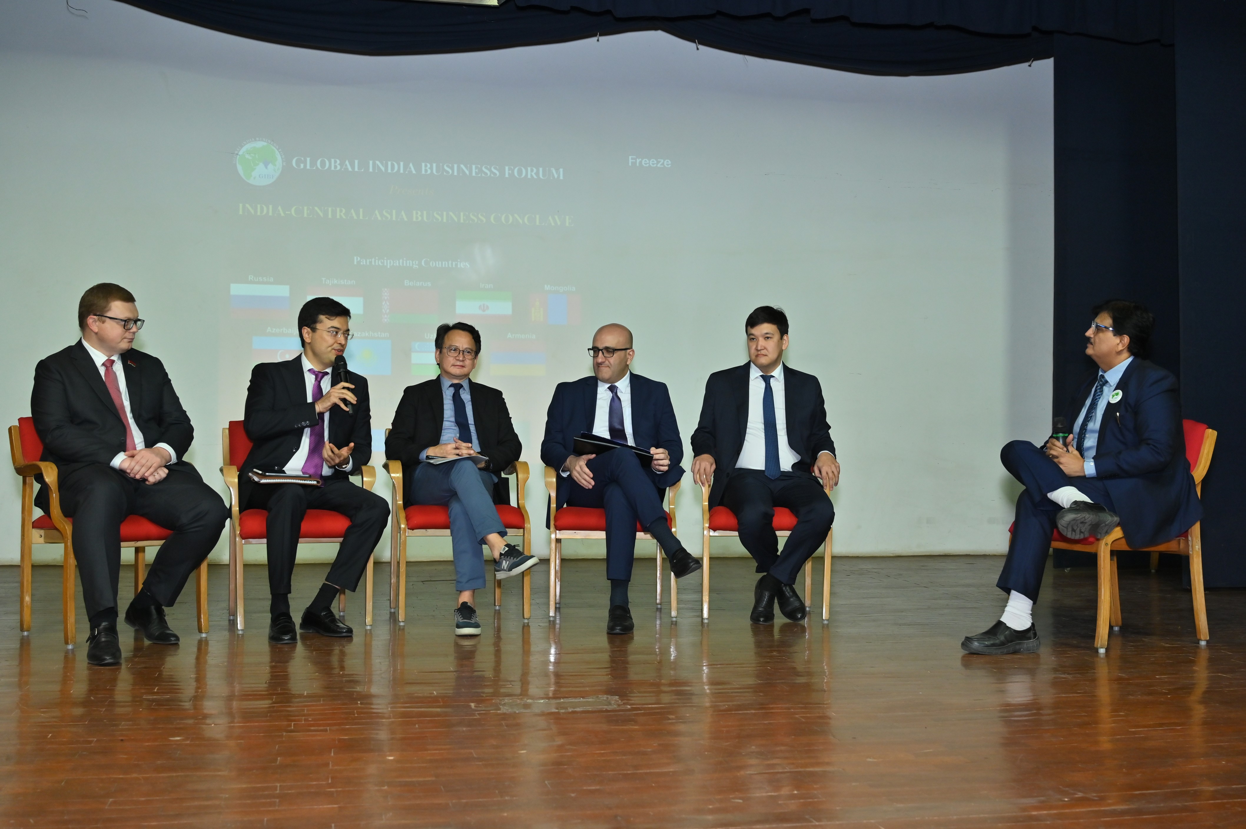 Diplomats sharing insights during the India–Central Asia Business Conclave panel discussion
