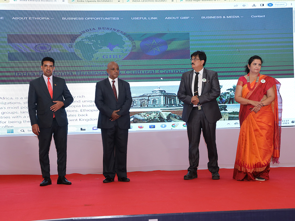 Ethiopian Ambassador inaugurating Global India Business Forum’s website