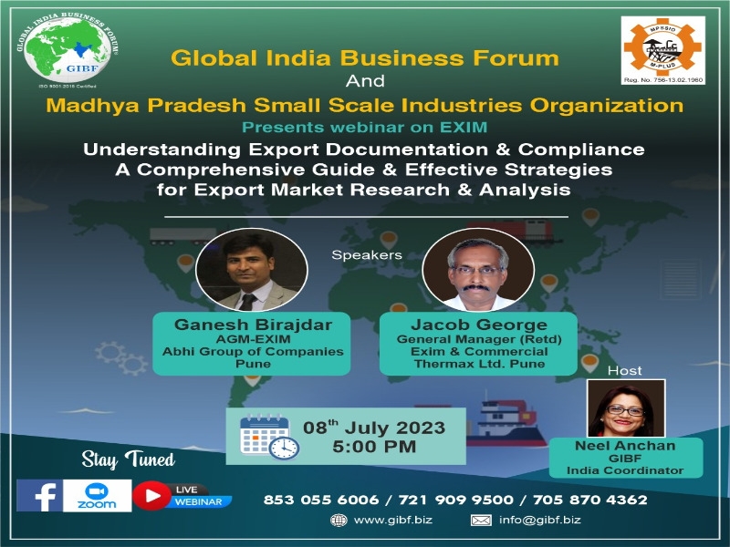 GIBF Sectorwise Webinar 2023 - Understanding Export Documentation and Compliance